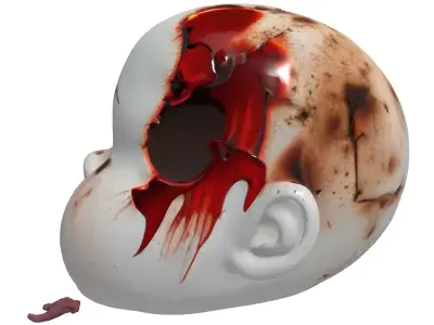 Creepy Broken Doll Head Horror Prop Low-poly 3D model