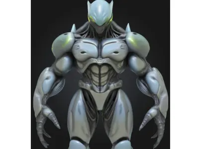 Alien Warrior Sci Fi Futuristic Low-poly 3D model