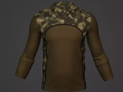 Military Soldier Clothing T-shirt Low-poly 3D model 44