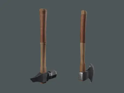 low poly weapon 1 two axes Free 3D model