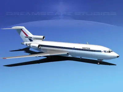 Boeing 727-100 United Airlines 1 3D model