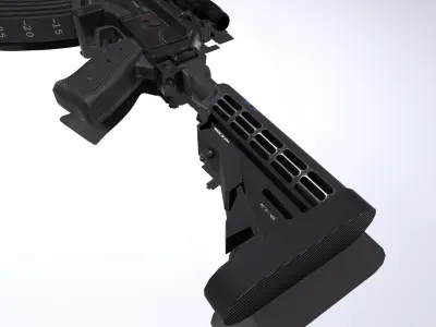 ak-47 futuristic game ready Low-poly 3D model