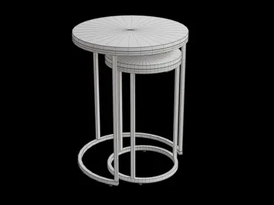 Gray Accent Table Set Low-poly 3D model