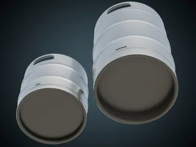 Beer Kegs 1A Low-poly 3D model