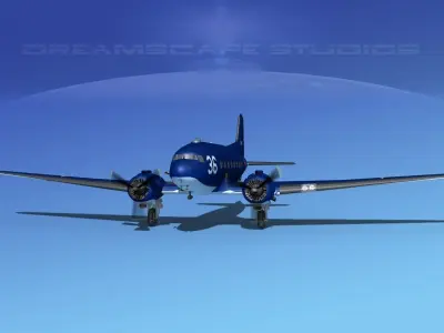 Douglas R-4D Dakota US Navy V1 3D model