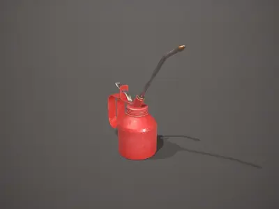 Red Oil Can Low-poly 3D model