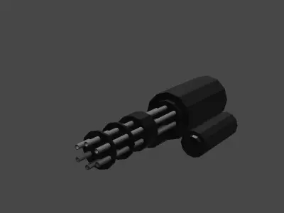 Machine Gun Low Poly Low-poly 3D model
