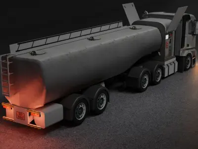 Aircraft Refueler Truck - Fuel Truck Low-poly 3D model