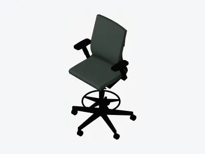 Chair - Office - Worksmart - Counter - Cushion Back Low-poly 3D model