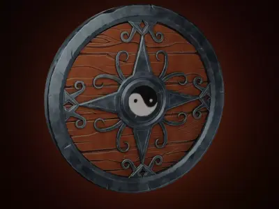 Stylized Medieval Shield Low-poly 3D model