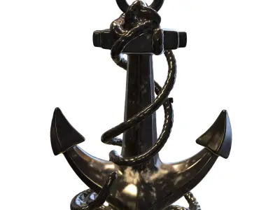 rusty anchor game reader Low-poly 3D model