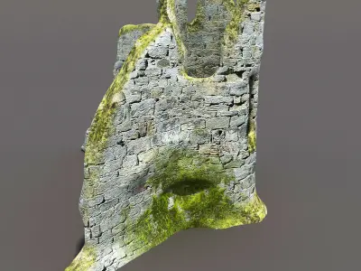English Castle Ruin 3 Low-poly 3D model
