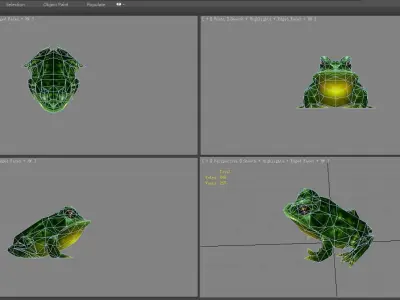 Cartoon frog Low-poly 3D model purchase