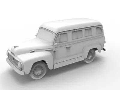 International Harvester 1953 Classic Car 3D print model