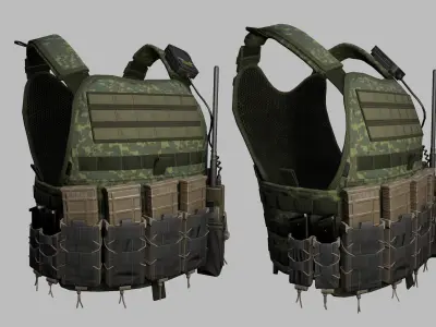 Tactical Vest Low-poly 3D model 3