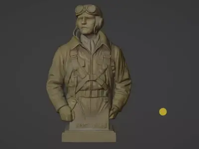 WWII Fighter Pilot Bust  3D print model