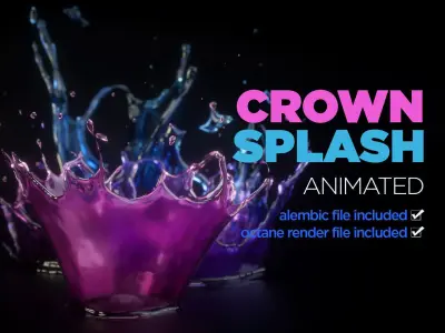 Crown Splash Animated 3D model purchase