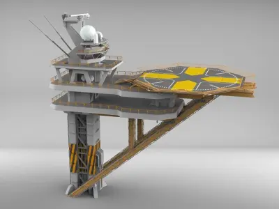 sci fi landing platform 2 3D model