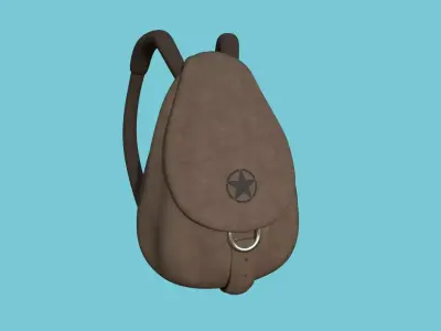 Star Leather Backpack - Character Fashion Design Low-poly 3D model