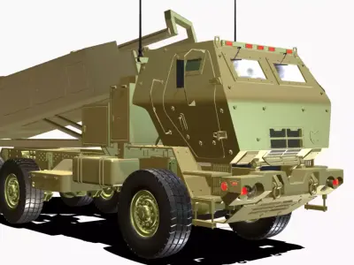mlrs m142 himars Low-poly 3D model