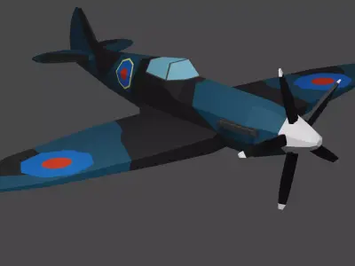 Supermarine Spitfire Low-poly 3D model