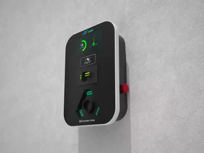 Electric vehicle charger 3 types 3D model