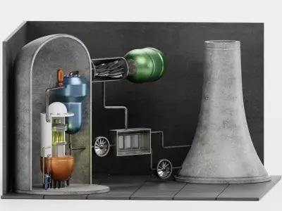 Nuclear Reactor V2 - Power Plant Isometric Low-poly 3D model