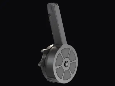 KCI 9mm 50-Round Drum Magazine Low-poly 3D model