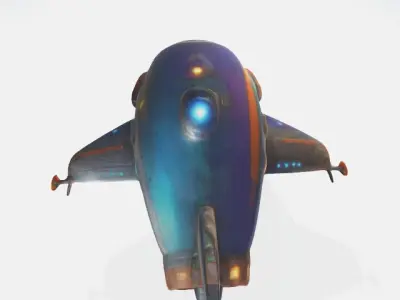 Cartoon space ship 3D model