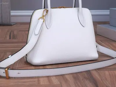 Leather White Bag Prada Promenade 3D model