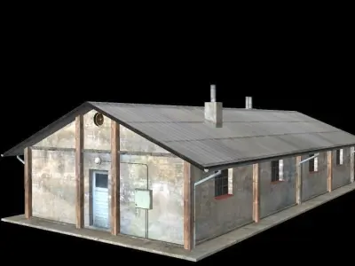 simple-military-house-1 building Low-poly 3D model