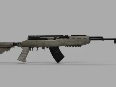 FDE SKS Rifle Low-poly 3D model