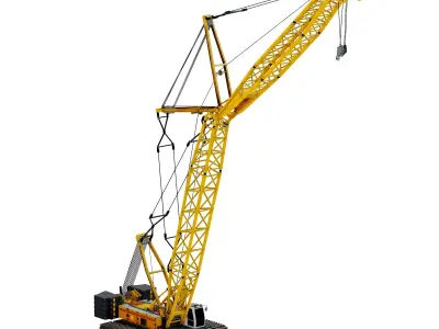 Hydraulic Crane Construction Vehicle Low-poly 3D model