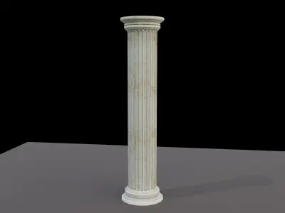 Ancient Classical Marble Pillar Column Low-poly 3D model