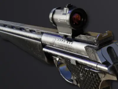 Automag Pistol with Rifle Modification Low-poly 3D model