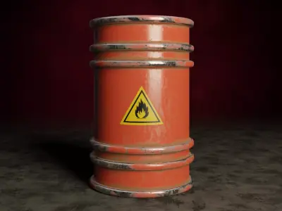 Oil Barrel Low-poly 3D model get