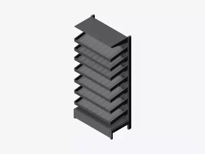 Shelving - Pharmacy - Integral - Single Sided Low-poly 3D model