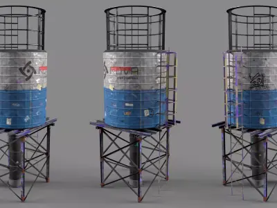 Water Tower Low-poly 3D model buy