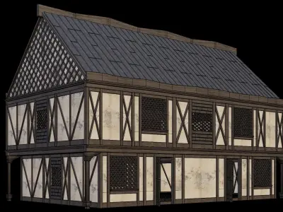 Medieval Houses 42- 4K Textures Game Ready Low-poly 3D model