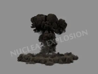 FumeFX Nuclear Explosion Low-poly 3D model