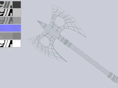 Fantasy axe Low-poly 3D model order