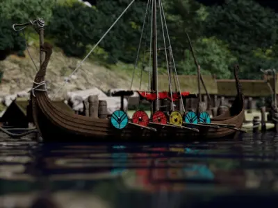 Drakkar from Vikings serie 3D model