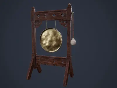 Antique Gong Low-poly 3D model