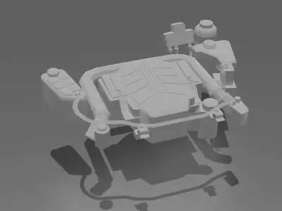 Engine toilet seat Low-poly 3D model