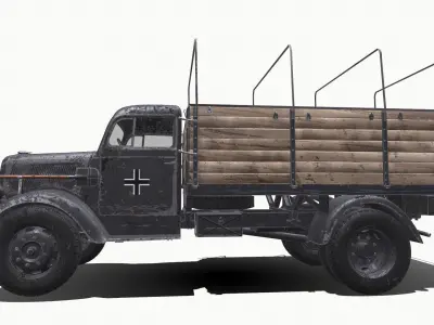 Opel Blitz WW2 German Military Truck Low-poly 3D model
