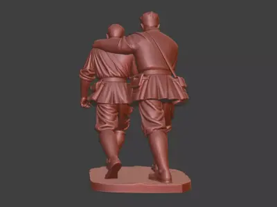 Military sculpture warrior  military battle war hero  soldier 3D print model 16