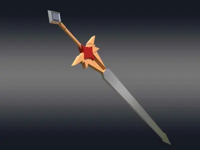 Low Poly Sword Free low-poly 3D model get