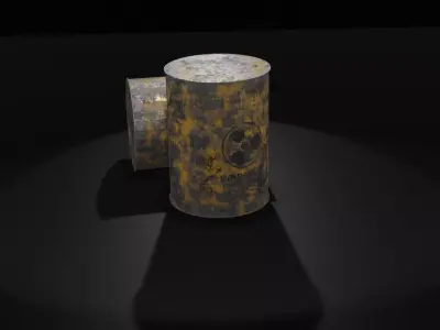 Radioactive Waste barrel Free low-poly 3D model