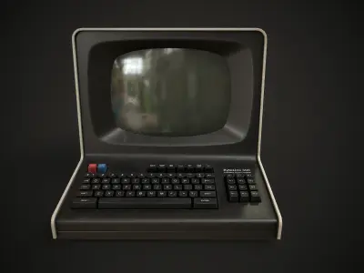 Retro Computer Terminal Low-poly 3D model