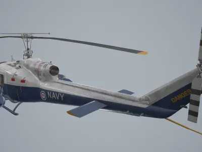 Bell UH-1B Australian Navy Basic Animation Low-poly 3D model